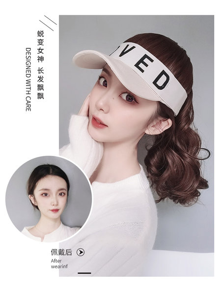 หมวกวิกผม หมวกวิกผมยาว หมวกผมปลอม หมวกวิก BY Ailead