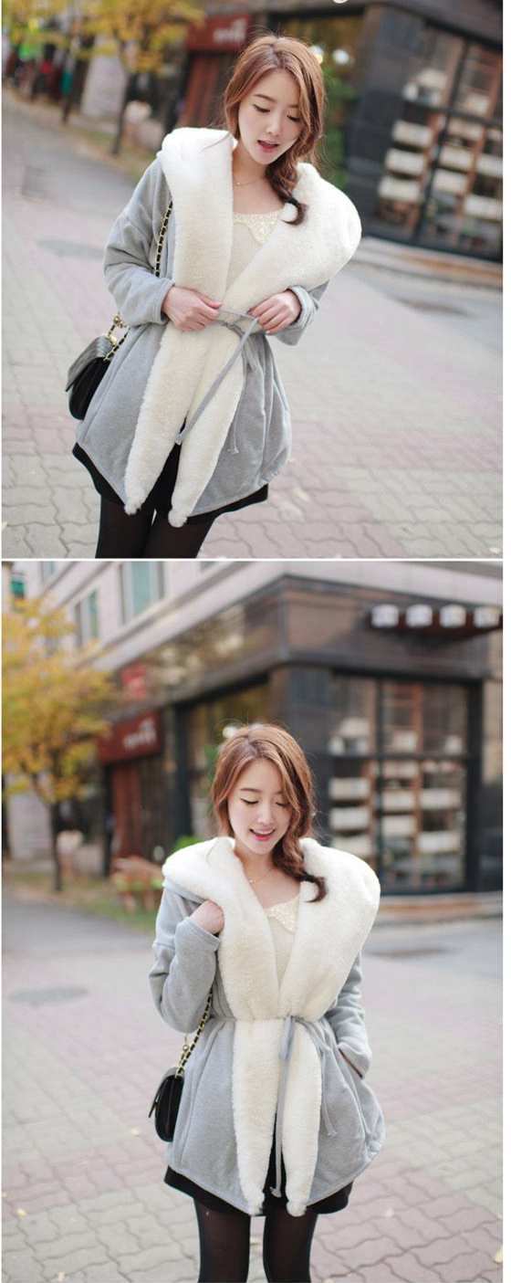 เสื้อกันหนาวแฟชั่น ทรงสวย อุ่นและนิ่มมาก แบบเก๋ๆ สีเทาแบรนด์ RJ STORY แท้ พร้อมส่ง เทาขาว