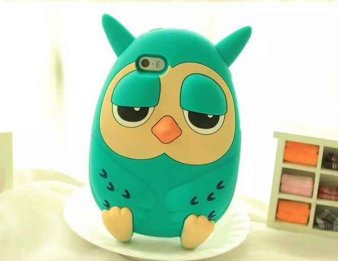 เคส iphone 6 ขนาด 4.7 นิ้ว เคสซิลิโคน อย่างหนา เคสนกฮูก ตาปรือ เคส 3 D ลายหายาก นกฮูก สีเขียว อมฟ้า น้ำทะเล 5073122_1