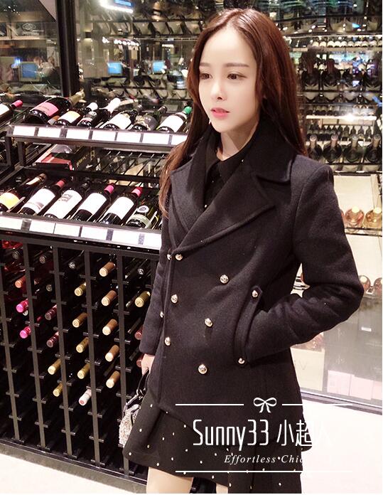 เสื้อโค้ทกันหนาว สีดำ ทรงพอดีตัว แบบนักเรียนเกาหลี ใครชอบแนวนี้พลาดไม่ได้ค่า เนื้อผ้าสำลี+สักกะหลาด บุซับในกันลม ผ้าไม่หนามาก ดำ