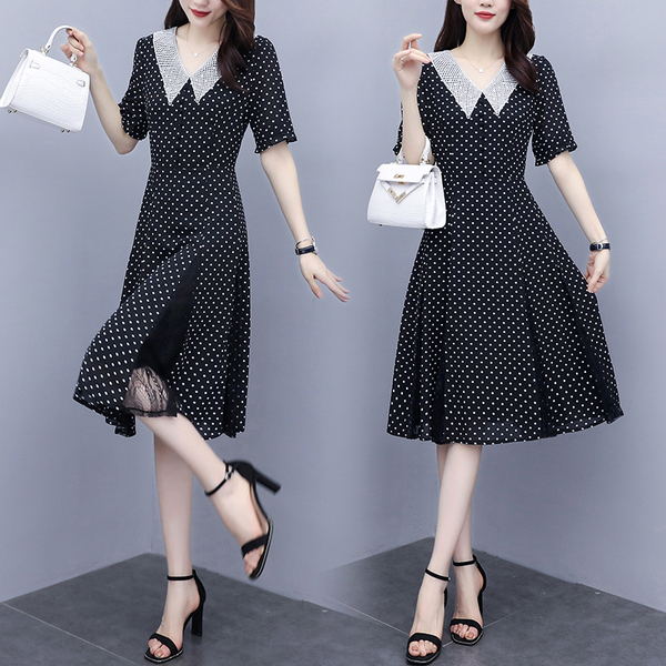 เดรสคนอ้วน เดรสชีฟองคนอ้วน By White Sugar Plus Size