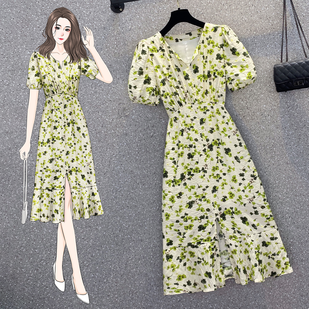 เดรสแขนสั้น มีไซส์ L-4XLอก 38-47 นิ้ว ใส่ได้ทั้งสาวหุ่นดีน่ารักจนถึงสาวอวบพลัสไซส์