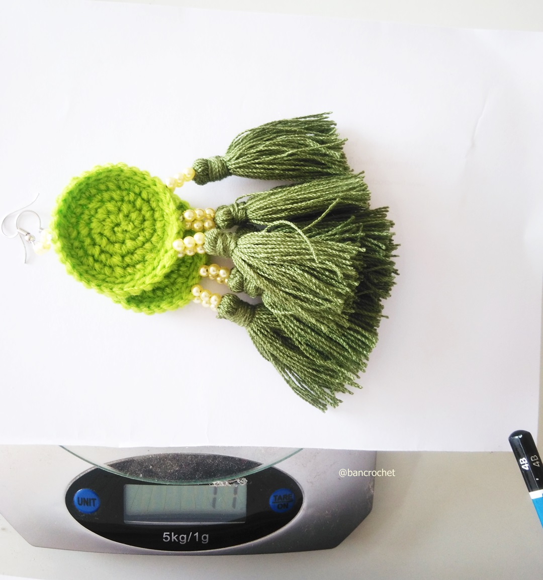 ต่างหูถักโครเชต์ crochet earrings หลากสี 5 นิ้ว