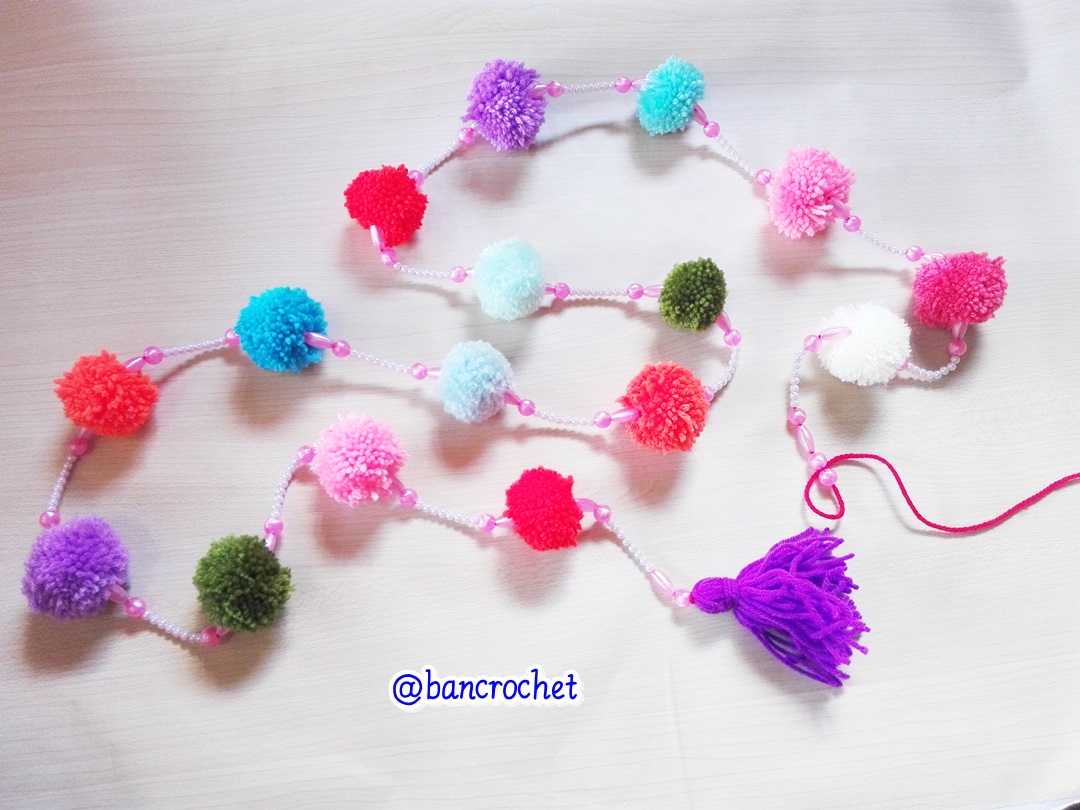 Bancrochet ม่านประตูโครเชต์ มู่ลี่ฉากกันห้อง crochet door hanging หลากสี 160 cm