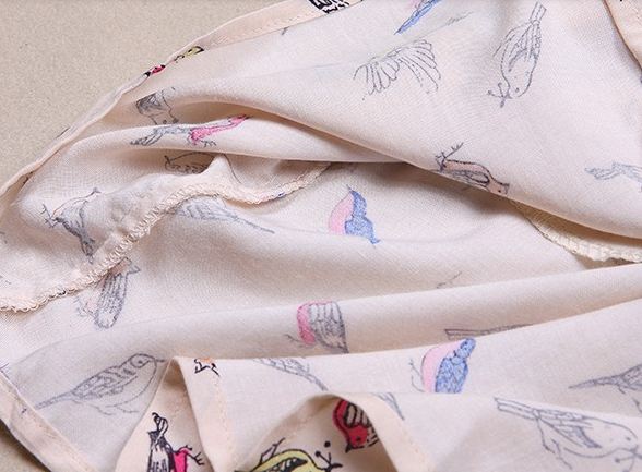 เดรสใส่ทำงาน แขนสั้น ลาย print รูปนก แบบสวยมาก ๆ ค่ะ no 34150