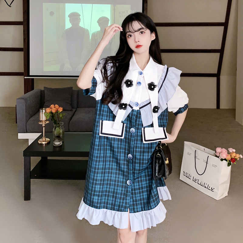 เดรสวัยรุ่น-เดรสคนอ้วนวัยรุ่น L-4XL(อก38-46 นิ้ว)