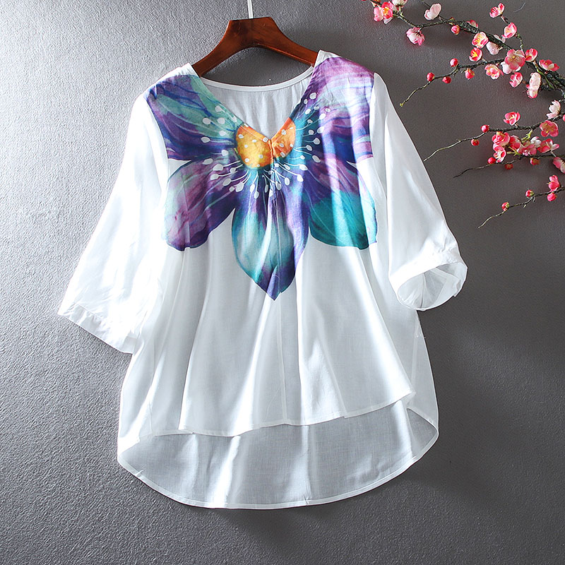 เสื้อลินิน เสื้อผ้าฝ้ายลินิน เสื้อเชิ้ตผ้าลินิน ปักลายสวยๆด้วยด้าย สไตล์VINTAGE BY Dreamroom