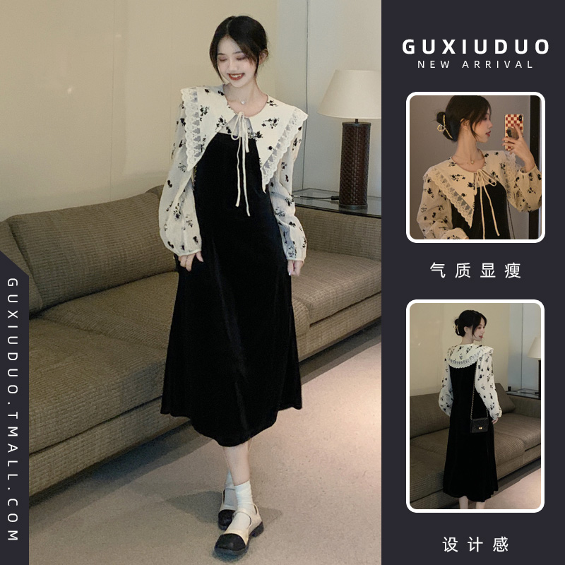 เดรสแขนสั้นมีไซส์L-4XLอก38-47นิ้ว