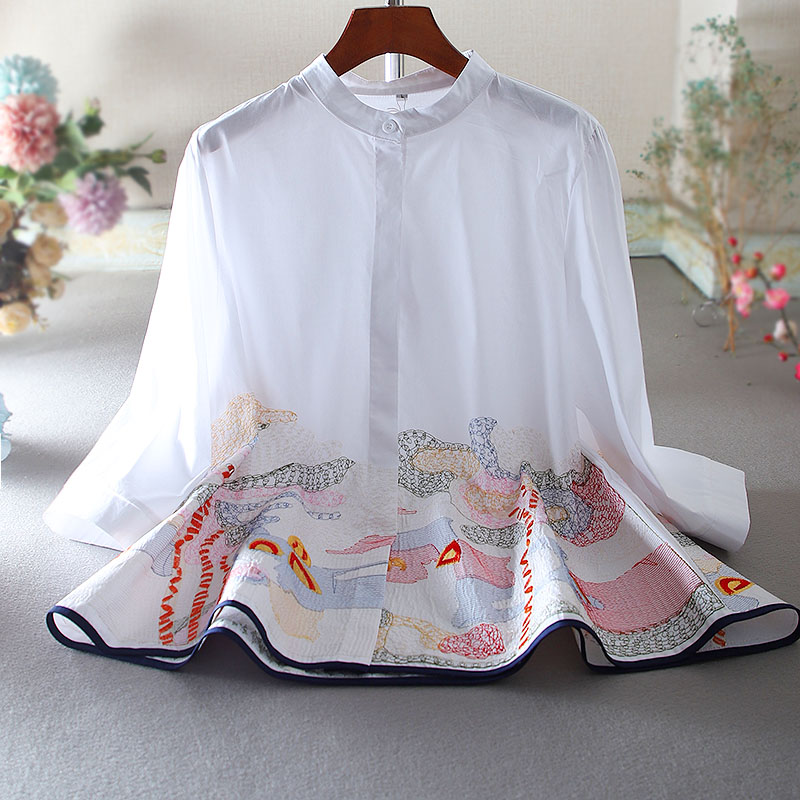 เสื้อลินิน เสื้อผ้าฝ้ายลินิน เสื้อเชิ้ตผ้าลินิน ปักลายสวยๆด้วยด้าย สไตล์VINTAGE