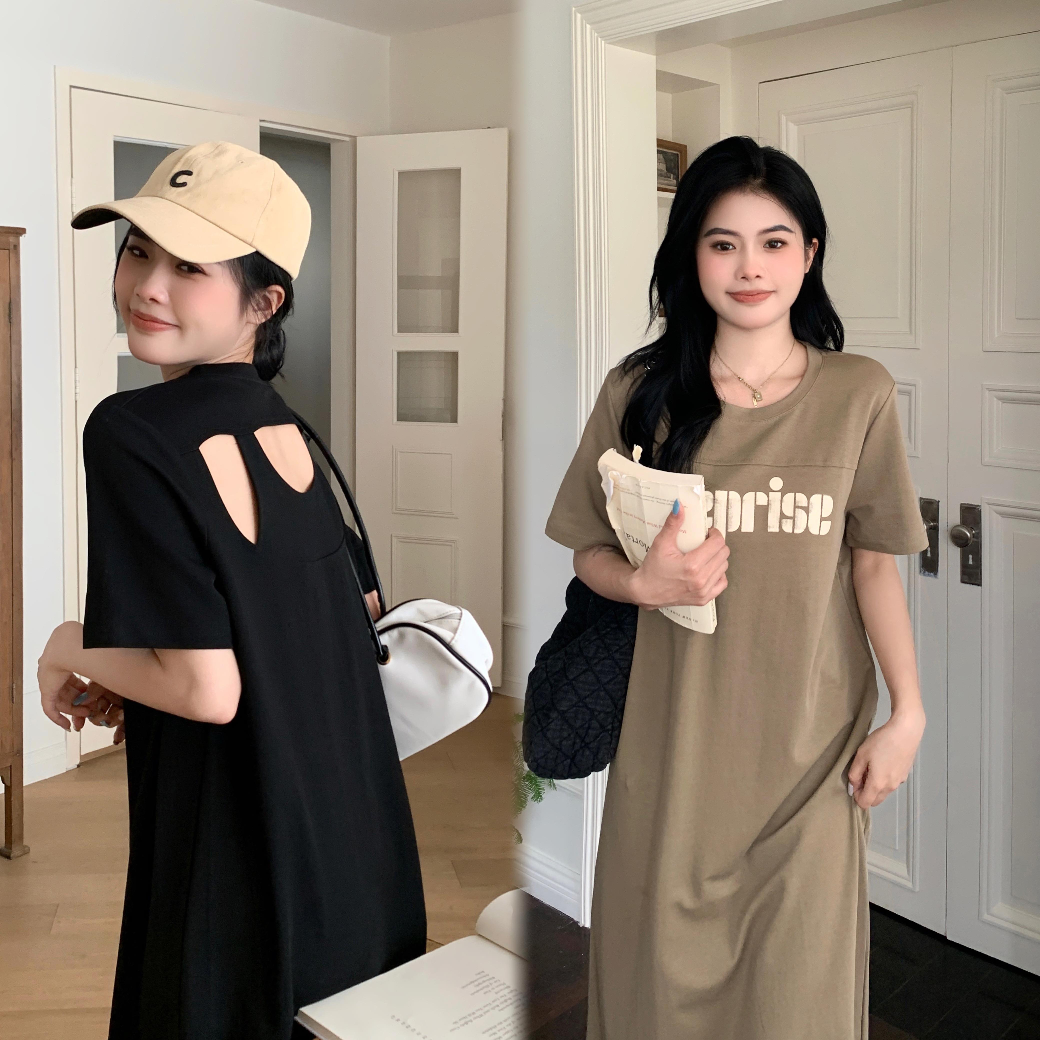 เดรสแขนสั้น มีไซส์ L-4XLอก 38-47 นิ้ว ใส่ได้ทั้งสาวหุ่นดีน่ารักจนถึงสาวอวบพลัสไซส์ จัดส่งฟรี! ทักแชทสั่งซื้อ