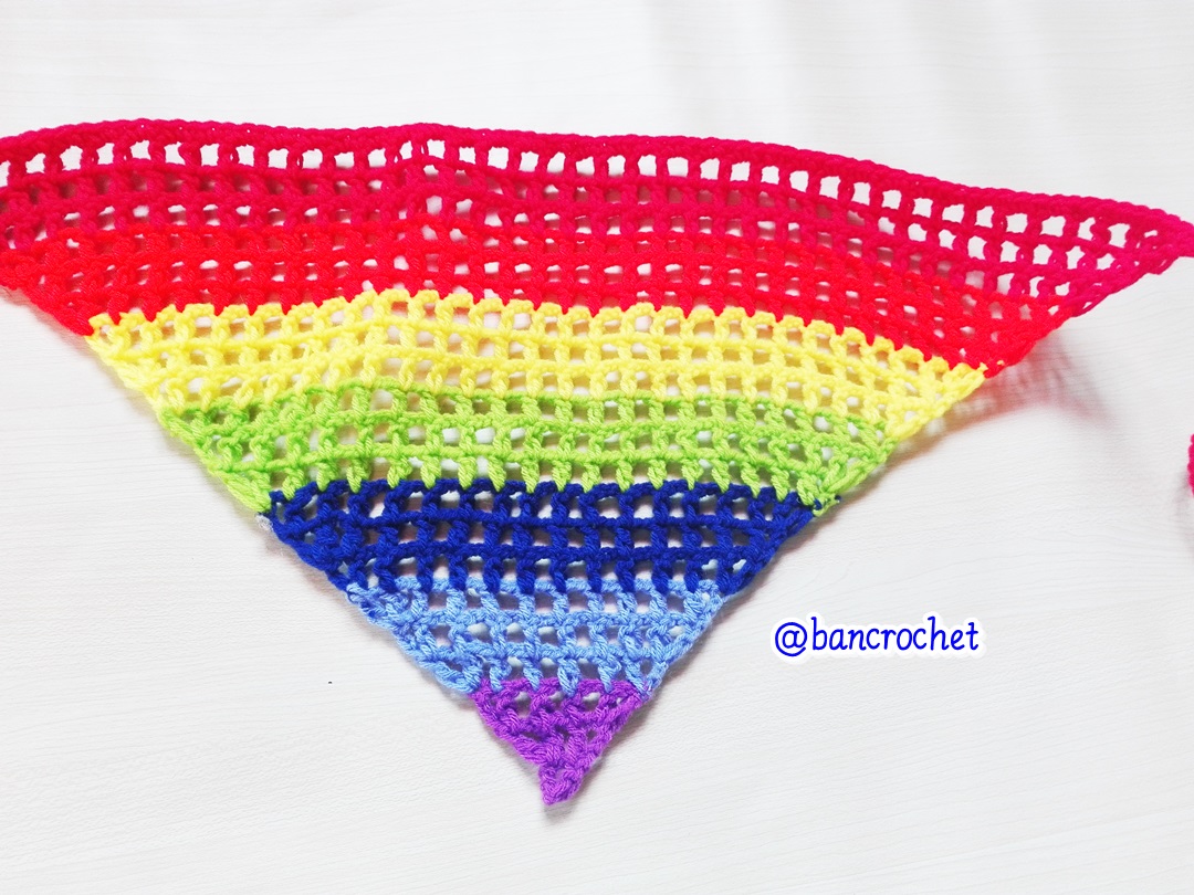 Bancrochet ที่คาดผมถักโครเชต์lสามเหลี่ยม crochet headband สีรุ้ง 18*9*9 inch