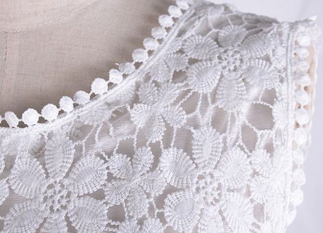 เดรสออกงาน กลางวัน งานกลางคืน เดรสผ้าลูกไม้ สีขาว กระโปรงสั้น เหนือเข่า เดรสแขนกุด มีซับใน ใส่ออกงาน สวยหรู มีระดับ 543964