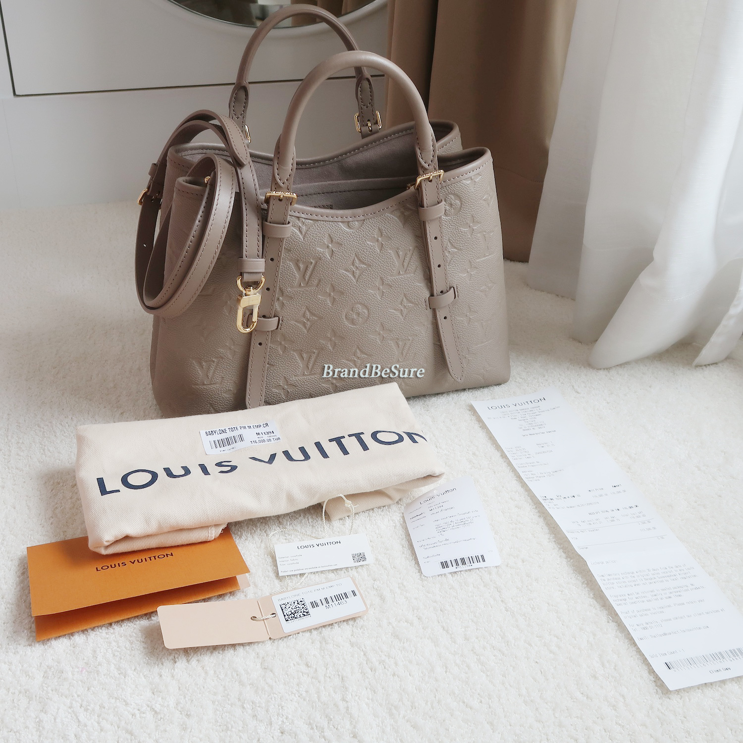 Louis Vuitton Beige Monogram Empreinte Babylone Tote PM (ใบเสร็จไทย 12 วัน)