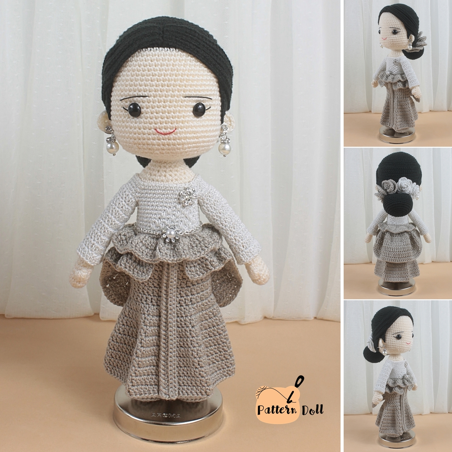 ตุ๊กตาถักคู่แต่งงานชุดไทยประยุกต์ ๑