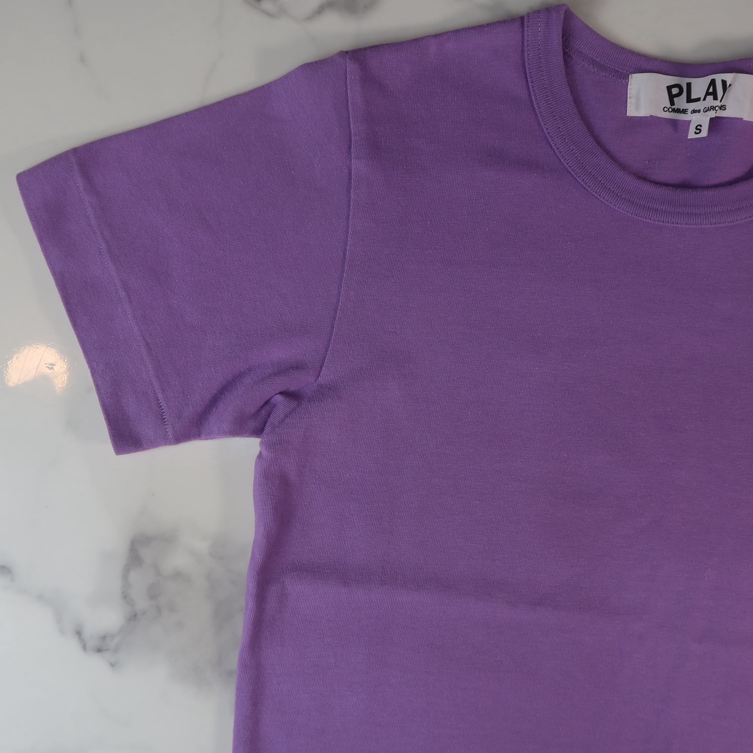 Comme Des Garcons Play Violet Cotton Red Heart Short Tee Size S