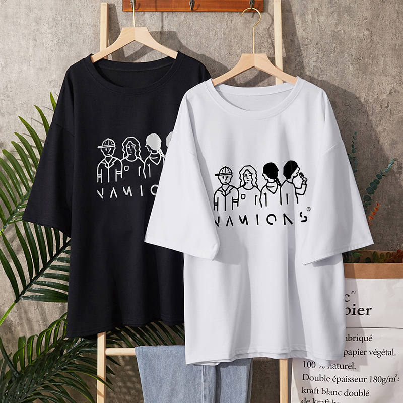 เสื้อโอเวอร์ไซส์เกาหลี เสื้อยืดพลัสไซส์ เสื้อยืดคนอ้วน เสื้อยืดโอเวอร์ไซส์ผู้หญิง