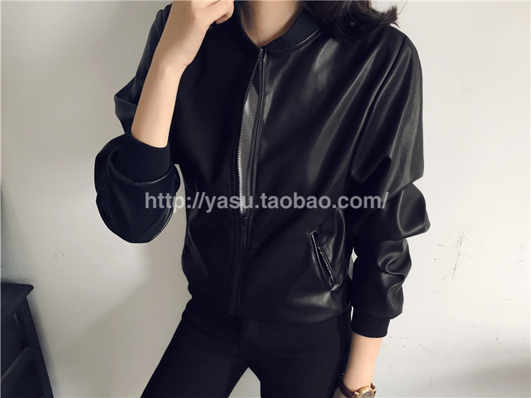 แจ็คเก็ตหนังเทียม ทรงสวย เท่ ดูดี เก๋ไก๋ พร้อมส่งเลยจ้า black