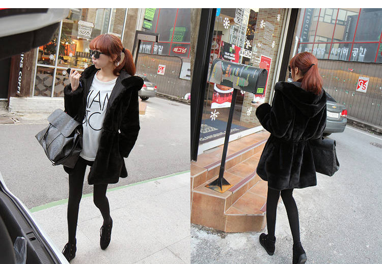 Fur Hoodie เสื้อคลุมกันหนาวขนแน่นนุ่ม ใส่ได้ 2 ด้าน จัดด่วน สวย ไฮโซ พร้อมส่งจ้า same pic