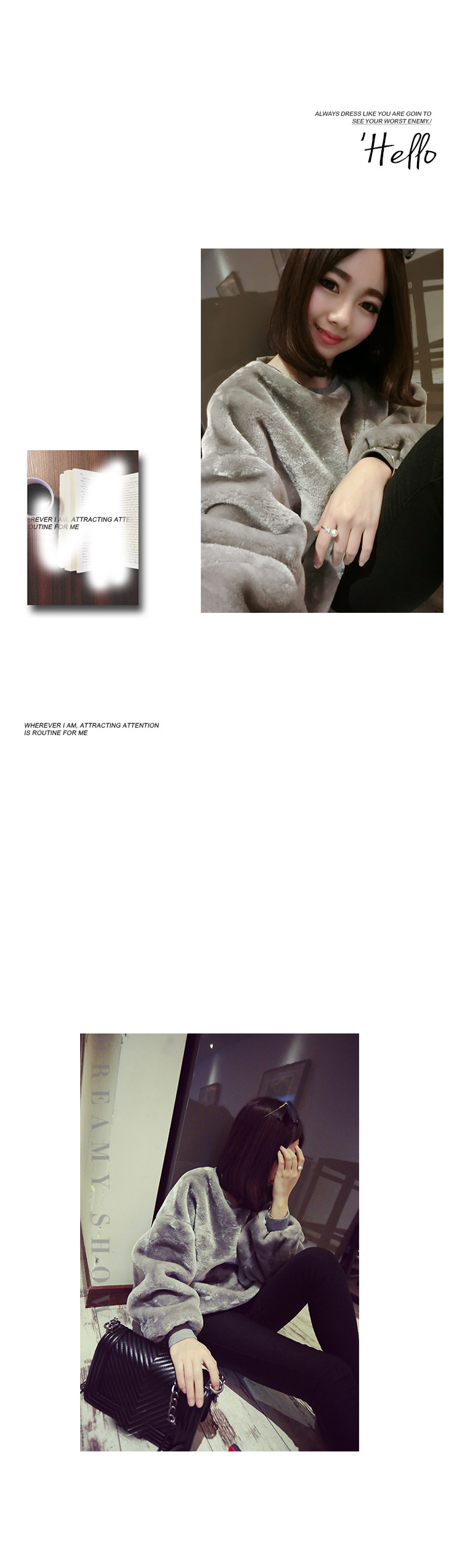 เสื้อแขนยาว ขนแมวนุ่มๆ มีซับใน ทั้งอุ่นทั้งนุ่ม พร้อมส่งเลยจ้า