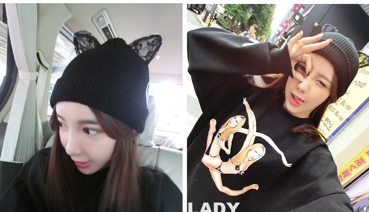 หมวกไหมพรม หูแมว ฮ๊อตมาก ดาราใส่กันเยอะ น่ารักกกกก