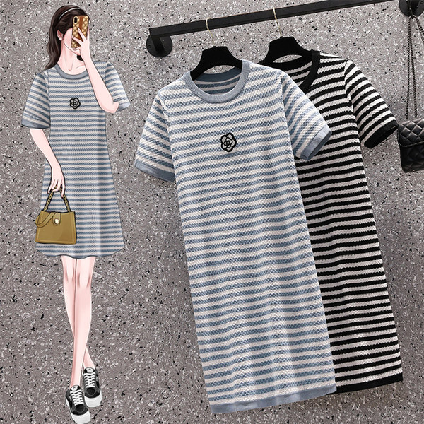 เดรสคนอ้วน เดรสสาวอวบ ชุดเดรสคนอ้วนวัยรุ่น เดรสเสื้อยืด BY PLUS SIZE Girl