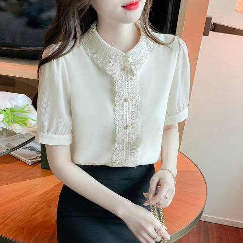 เสื้อลูกไม้ แขนสั้น