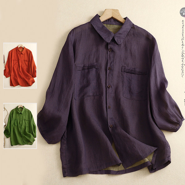 เสื้อลินิน เสื้อผ้าฝ้ายลินิน เสื้อเชิ้ตผ้าลินิน