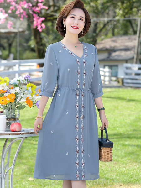 เดรสวัยผู้ใหญ่40-60ปี เดรสคุณแม่ ชุดเดรสทำงานวัยผู้ใหญ่ แบรนด์ MAMA DRESS