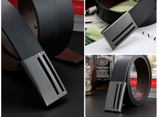 เข็มขัดหนังแท้ เข็มขัดผู้ชาย เข็มขัดใส่ทำงาน เข็มขัดทำงาน สำหรับ ผู้บริหาร หนุ่ม ออฟฟิต สุดหรู หัวเข็มขัด ดีไซน์ สี่เหลี่ยม สีดำ และ สีเงิน 864427