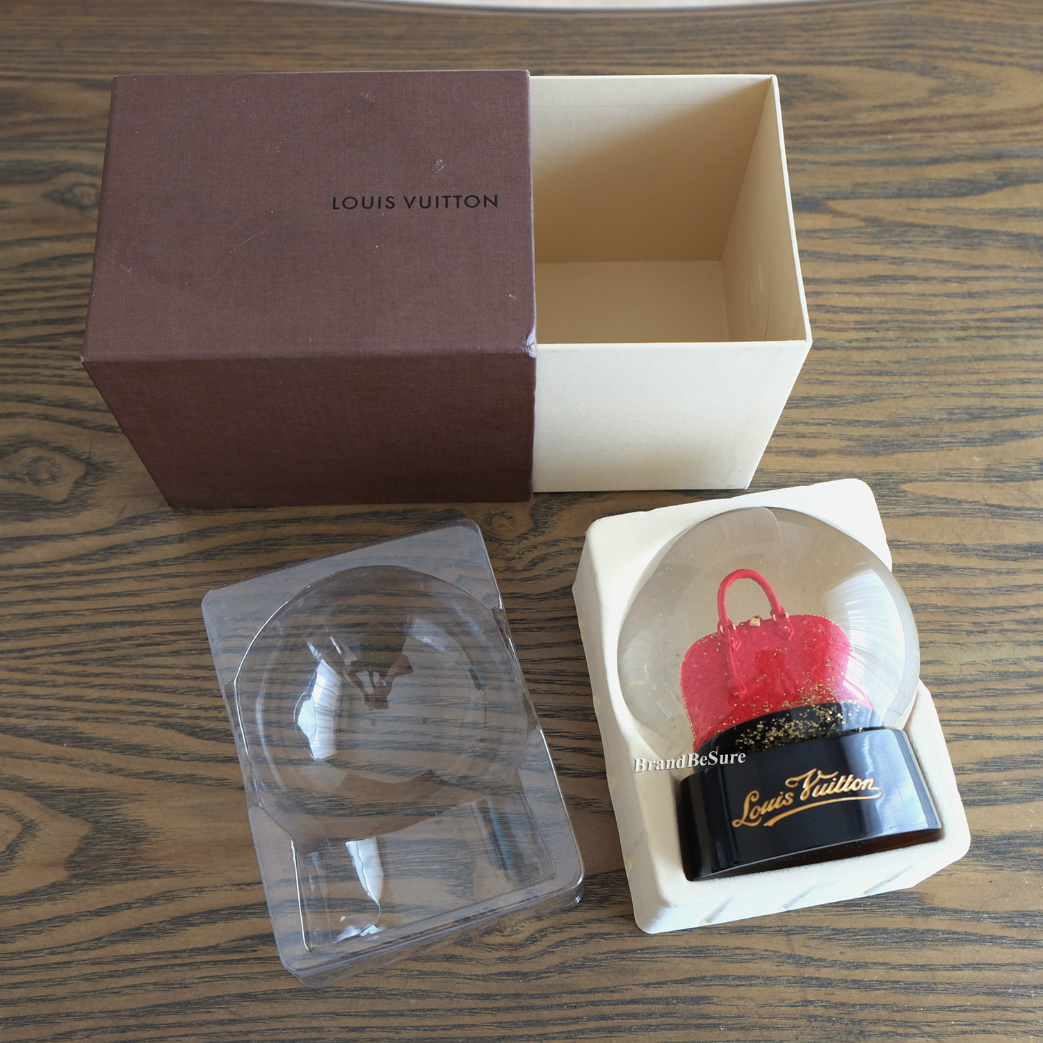 Louis Vuitton Red / Black Alma Paperweight Snow Dome