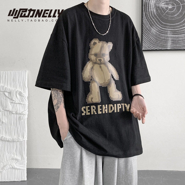 เสื้อยืดคอกลม ผู้ชาย เสื้อยืดผู้ชายเกาหลี เสื้อยืดเกาหลี แบรนด์ NELLY