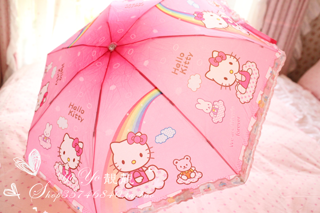 ร่มพับ ร่มกันแดดกันฝน Kitty สีชมพูหวาน ๆ K001