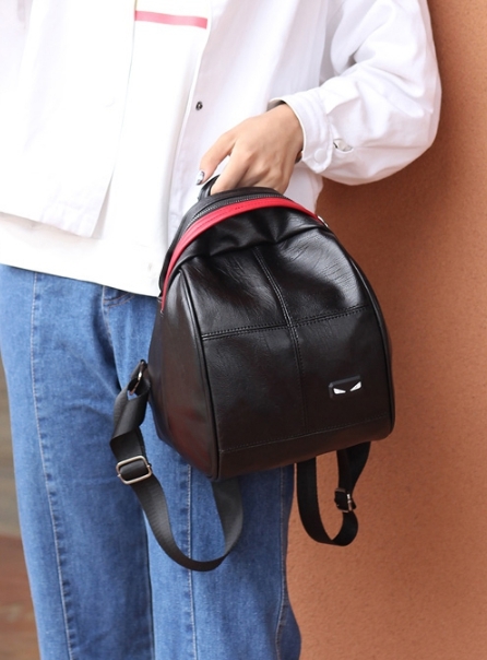 กระเป๋าเป้ สไตล์เกาหลีใบเล็กน่ารัก หนังงานดี พร้อมส่ง black