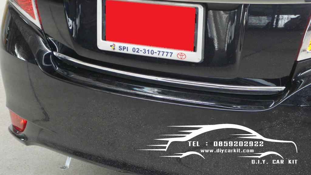 คิ้วฝากระโปรงท้ายล่างโครเมี่ยม New Vios ปี13-16