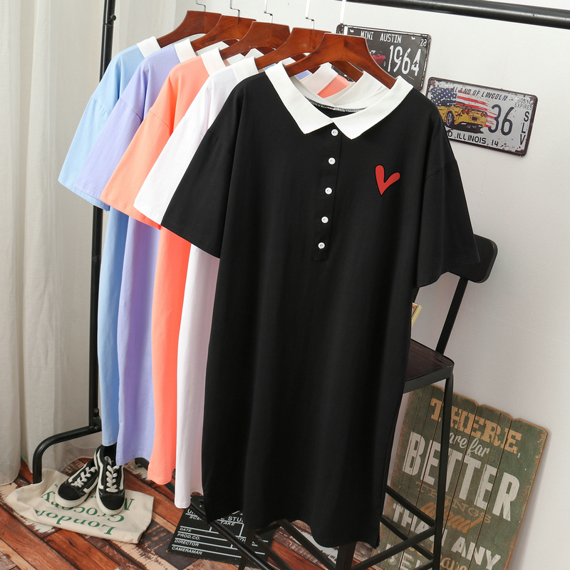 เดรสสไตล์เสื้อยืด S-3XL(อกเสื้อยืด 43- 51 นิ้ว)ใส่สบายๆอยู่บ้าน ใส่นอน