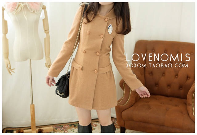 LADY COAT เสื้อโค้ทกันหนาว ทรงหวานๆ สไตล์เกาหลี พร้อมส่ง CAMEL