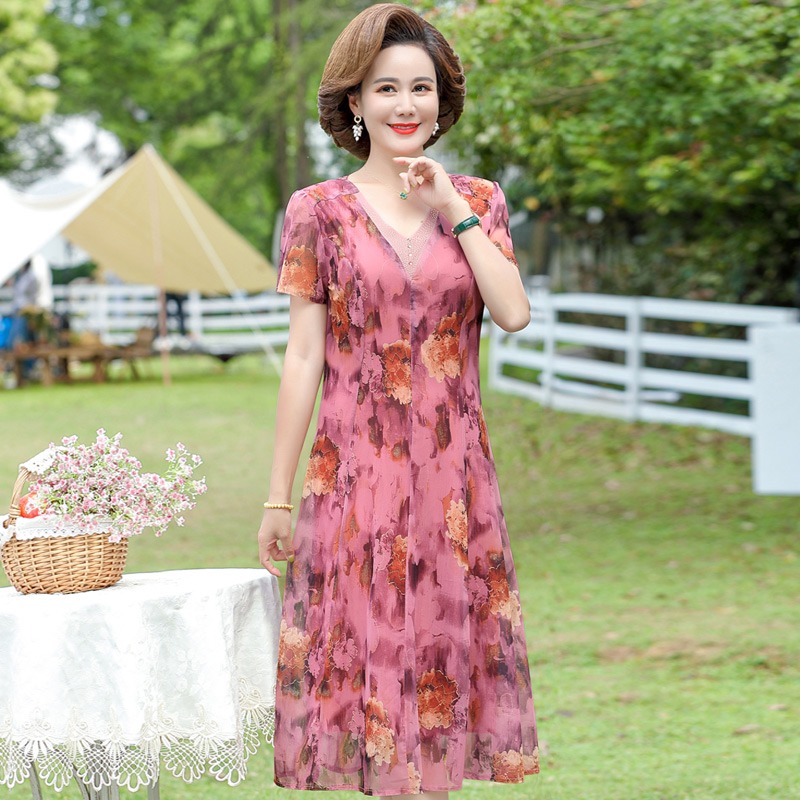 เดรสวัยผู้ใหญ่40-60ปี เดรสคุณแม่ ชุดเดรสทำงานวัยผู้ใหญ่ แบรนด์ MAMA DRESS