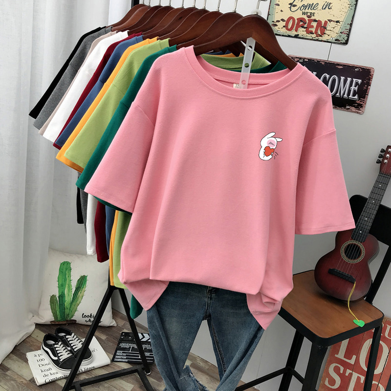 เสื้อยืดคอตตอน สกรีนลายน่ารัก มีหลากหลายสี ส่งฟรีทั่วไทย BY JIMIAO