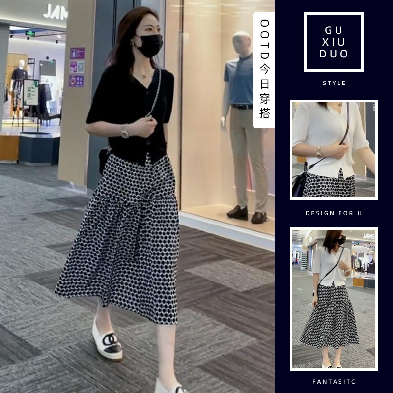 เดรสแขนสั้นมีไซส์L-4XLอก38-47นิ้ว