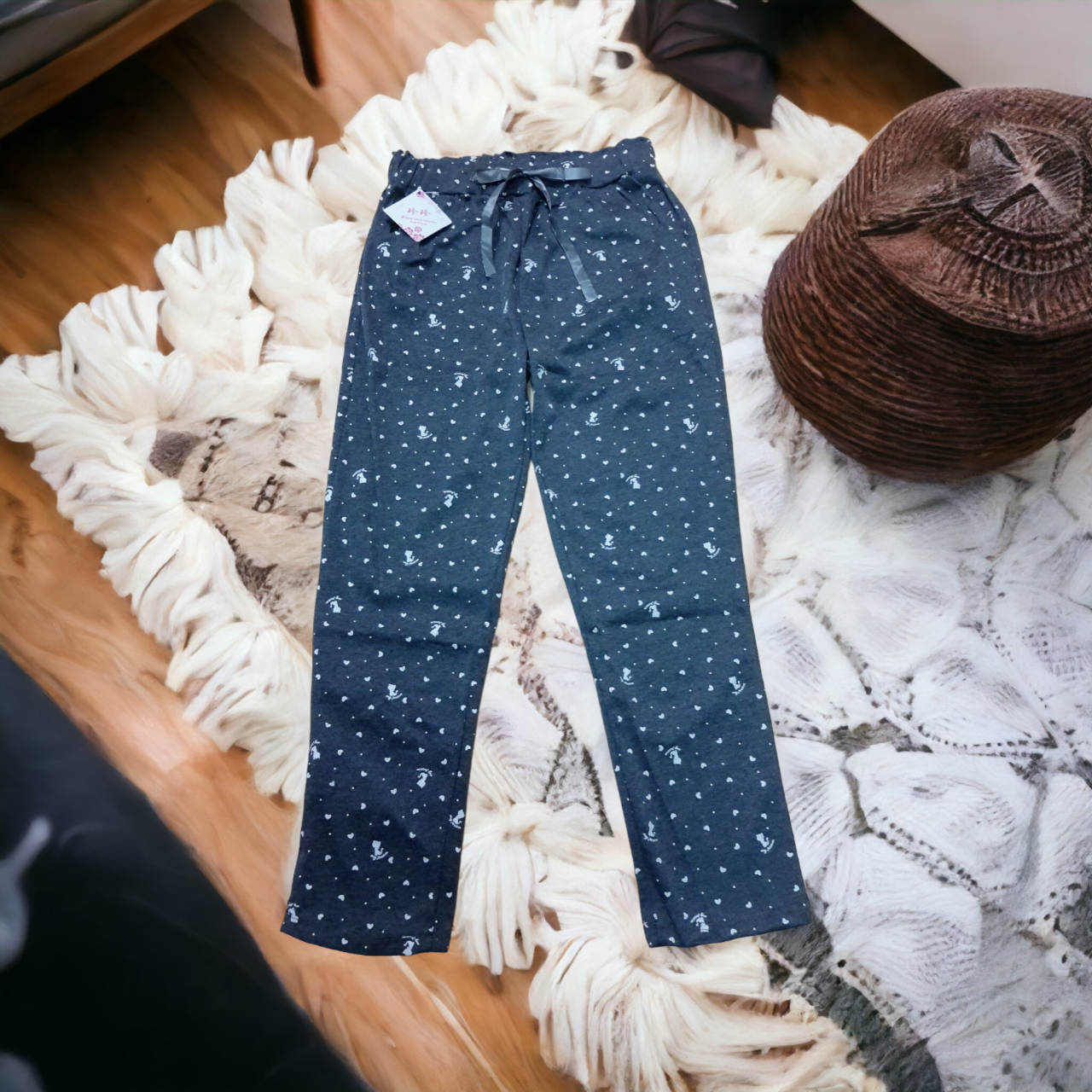 Trousers423 กางเกงขายาวเอวยืด กระเป๋าข้าง ผ้าคอตตอนเนื้อนิ่มยืดได้เยอะ มี 2 สี ดำ, เทา