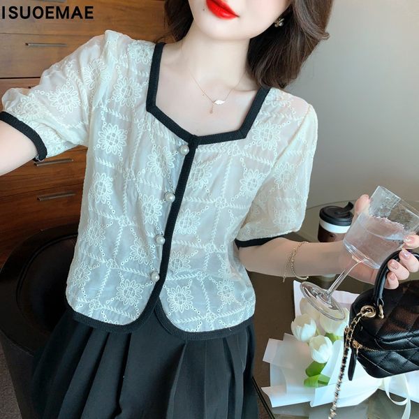 เสื้อลูกไม้ แขนสั้น