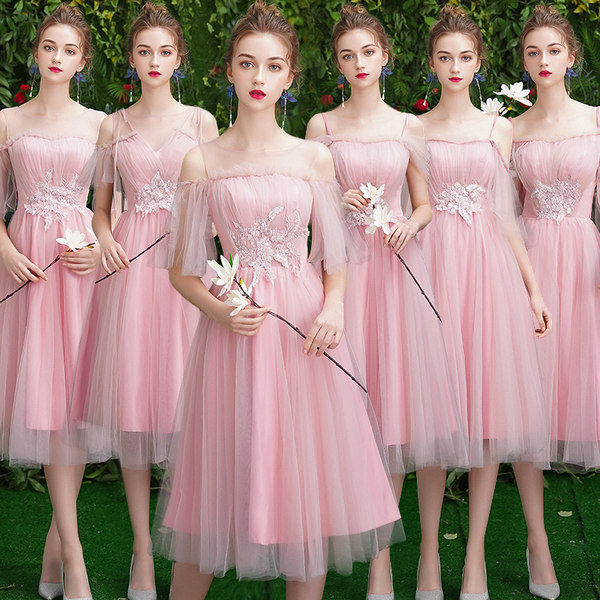 ชุดเพื่อนเจ้าสาวสีชมพู ชุดเพื่อนเจ้าสาว ชุดไปงานแต่งงาน