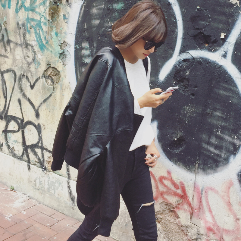 แจ็คเก็ตหนัง ทรงสวย เท่ งานดี เก๋ไก๋ พร้อมส่งเลยจ้า black