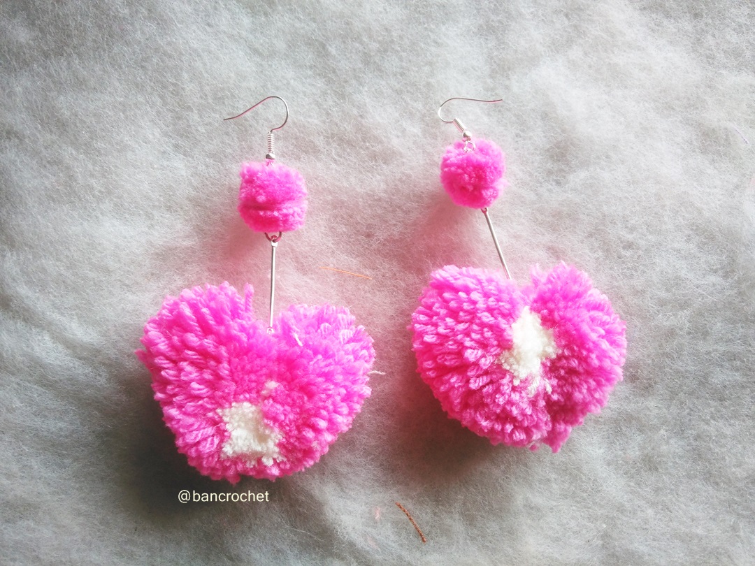 Bancrochet ต่างหูถักโครเชต์ crochet earring หลากสี 4-6 นิ้ว