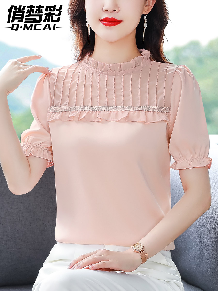 เสื้อชีฟอง เสื้อแฟชั่นสุภาพสตรีวัยผู้ใหญ่ มีไซต์ อก34นิ้ว-43นิ้ว