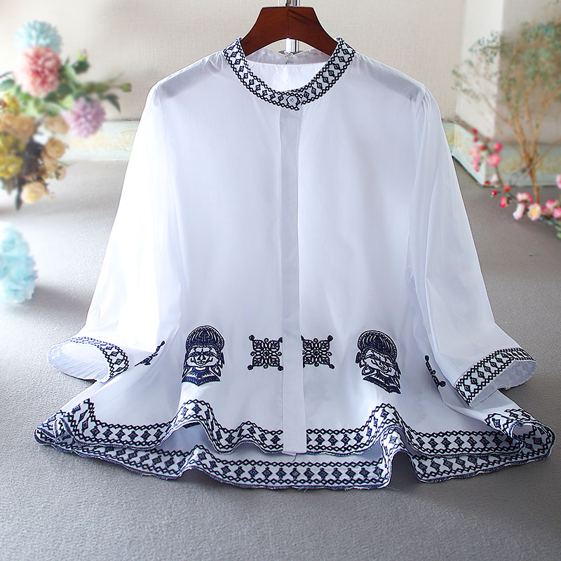 เสื้อลินิน เสื้อผ้าฝ้ายลินิน เสื้อเชิ้ตผ้าลินิน ปักลายสวยๆด้วยด้าย สไตล์VINTAGE