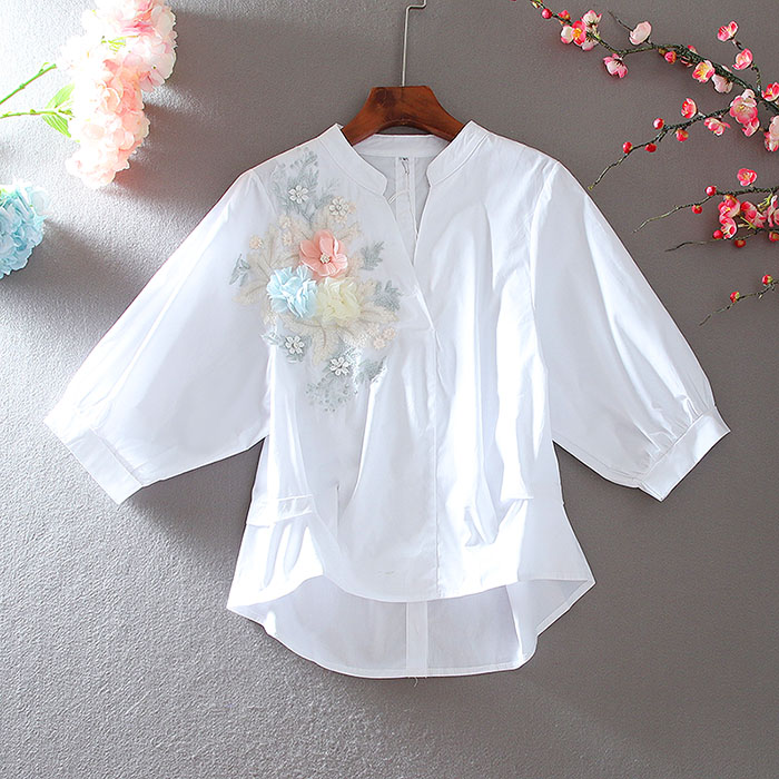 เสื้อลินิน เสื้อผ้าฝ้ายลินิน เสื้อเชิ้ตผ้าลินิน ปักลายสวยๆด้วยด้าย สไตล์VINTAGE BY Dreamroom