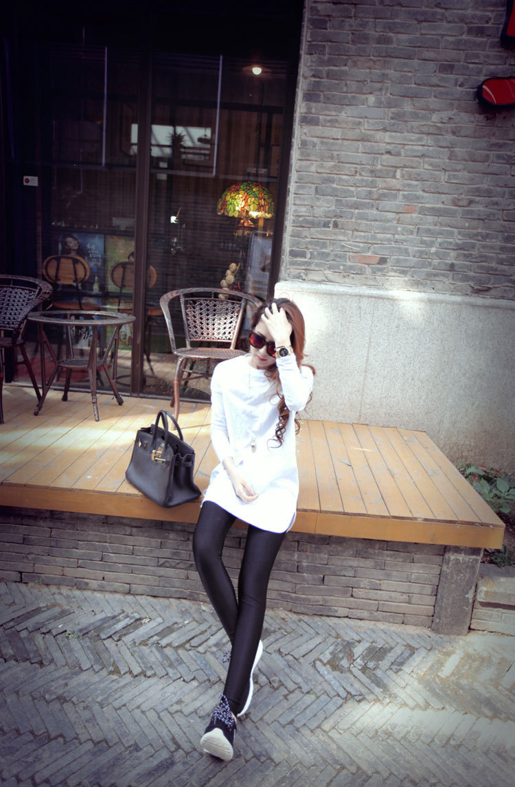 Legging เลกกิ้งกันหนาว สีดำ ผ้าเนื้อเลื่อมบุขน ทรงสวย กระชับทรง