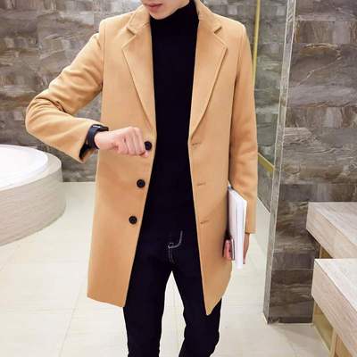 เสื้อโค้ทผู้ชาย สไตล์เกาหลี ทรงคลาสสิค ใส่ง่ายเข้ากับทุกชุด กันหนาวได้ดี พร้อมส่ง สีครีมน้ำตาล