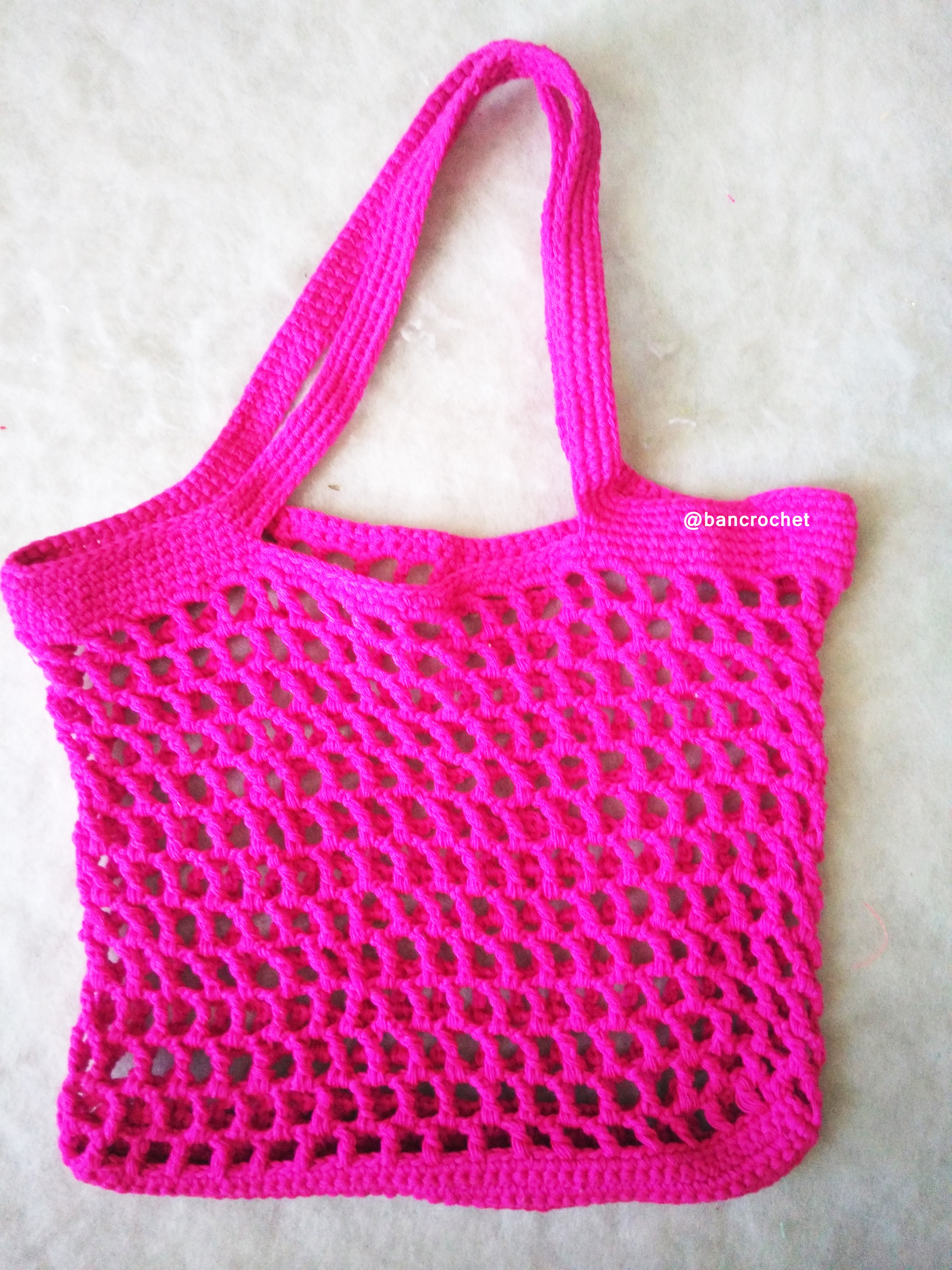 Bancrochet กระเป๋าถักโครเชต์ crochet bag บานเย็น 9x9x สาย 7 นิ้ว